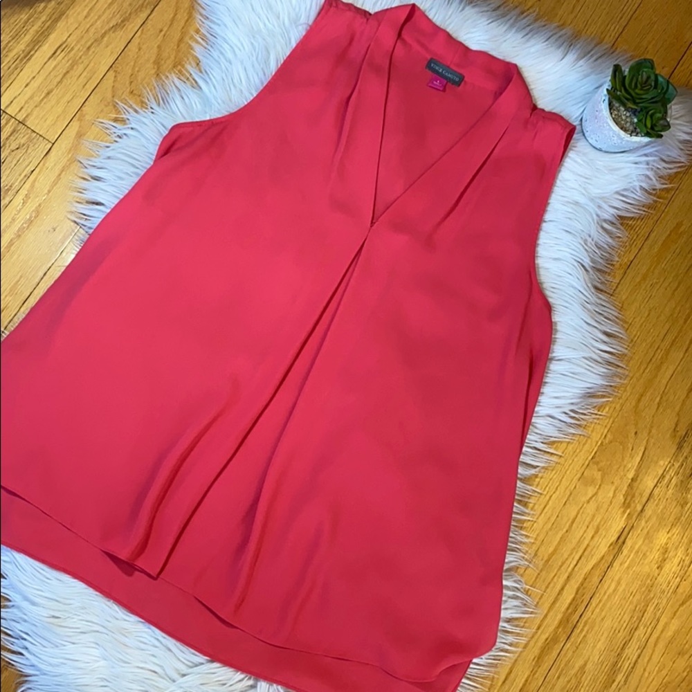 Vince Camuto pink chiffon tank top - Picture 1 of 4